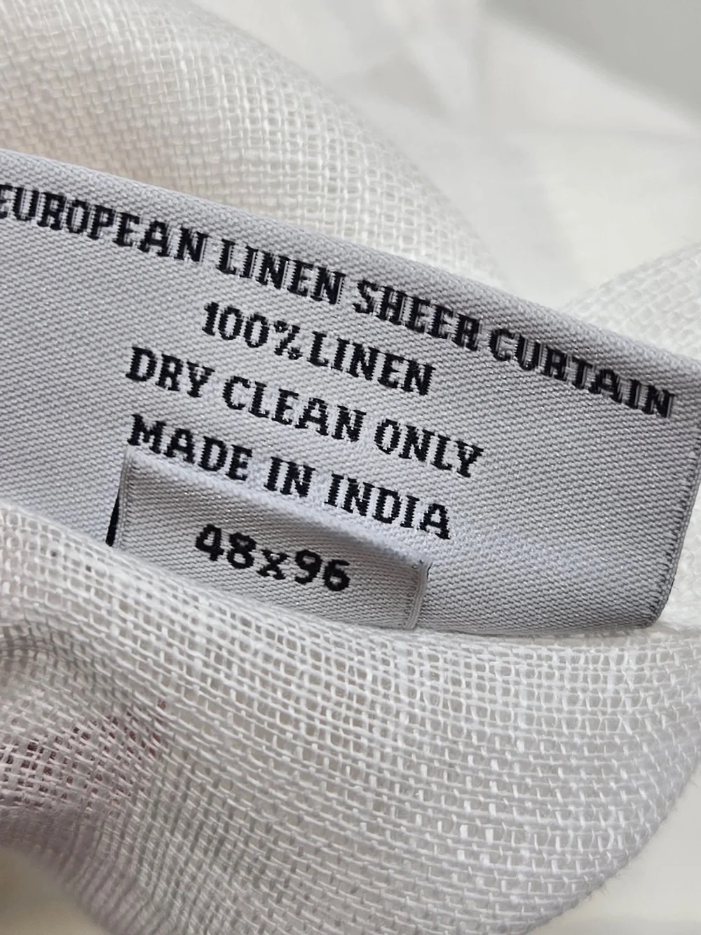 QUINCE Set Of 2 48x96 European Linen Sheer Curtains White 0091